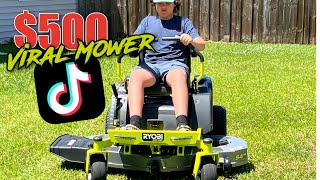 I Bought The Viral TikTok Home Depot Clearance $500 Ryobi Electric Zero Turn Lawn Mower!