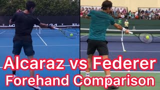 Carlos Alcaraz vs Roger Federer Forehand Comparison (Pro Tennis Technique Explained)