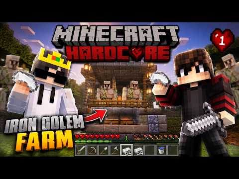 We Made AN Iron Golem Farm In Our Minecraft Hardcore