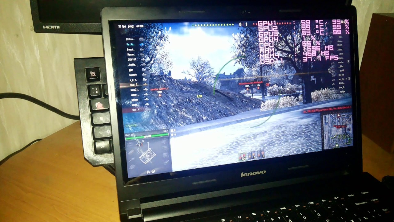 Ноутбук Lenovo IdeaPad S415 Touch, A4 5000, HD 8330 + HD 8500m, танки World of Tanks тест фпс.
