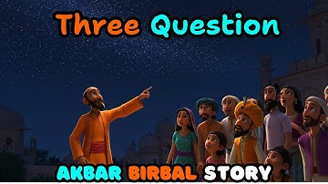 Akbar Birbal Moral story in English | Three Questions  | Kids Animated Story #cartoon #moralstory