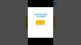 Card Widget In Flutter | Flutter Crash Course