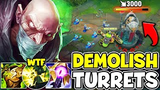 SINGED, BUT I TAKE EVERY TURRET ON THE MAP IN SECONDS (NEW SPLIT PUSH BUILD)