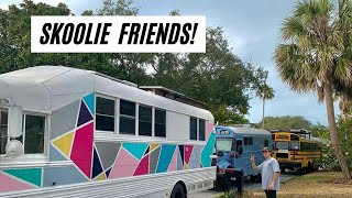 BUS LIFE FRIENDS COME TO VISIT! Skoolie Updates with Kels and Jay