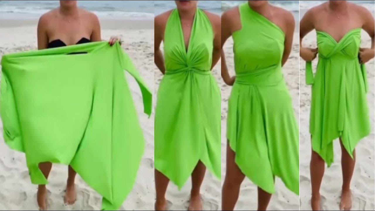 Крой интересного парео без шитья.