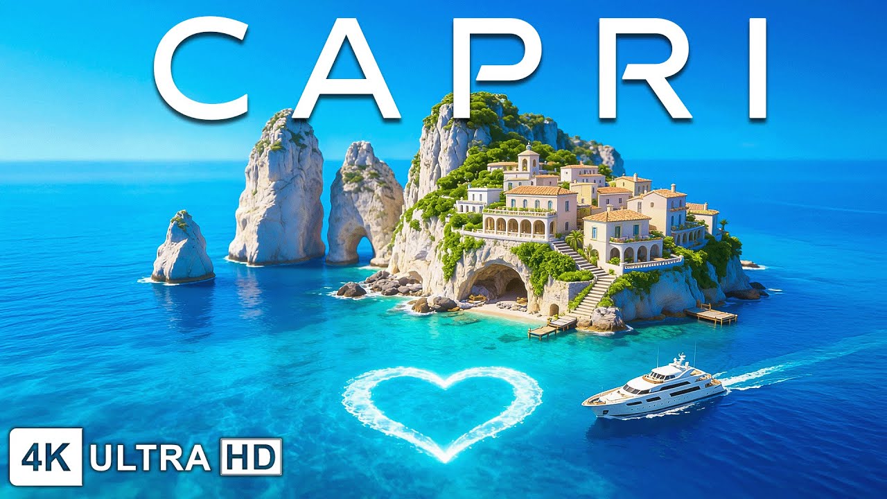 4K Capri 2026 🇮🇹 Iconic Cliffs & Crystal Clear Mediterranean Waters Aerial Views Deep House Chill