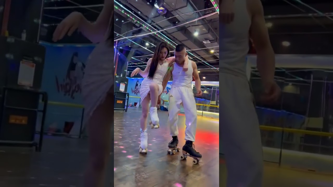 Pretty girl Roller-skating compilation 