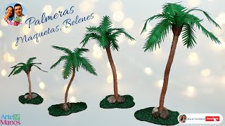 🔴Cómo Hacer PALMERAS Para Maquetas, Belenes, Pesebre, Fácil con Arte en Tus Manos - NUEVA TÉCNICA