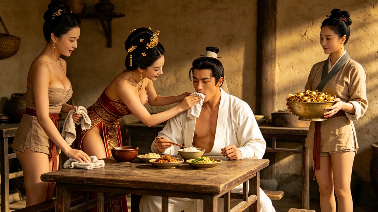 開局老婆幫我擦身體，太漂亮沒忍住壓著她爽幾輪，八個漂亮侍女偷看情動也被我留種！我造槍械訓練精兵，誅權臣滅亂黨橫推六國，造反成功發現龍椅上坐著我老婆！#短劇 #drama #扮豬吃虎 #穿越 #爽劇