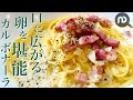 カルボナーラを牛乳と全卵で作りました　チーズなしでもこんなに美味しい！作りやすくて美味しい泡立つカルボナーラのレシピ（牛乳使用・全卵使用・チーズ不使用・生クリーム不使用） N.D.Kitchen