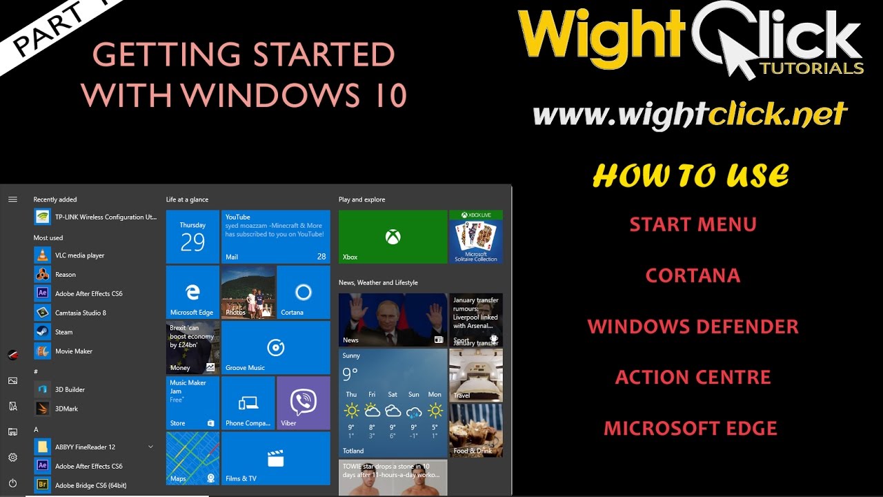 Getting Started With Windows 10 Part 1 Youtube