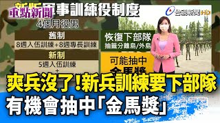 爽兵沒了！ 新兵訓練要下部隊 有機會抽中「金馬獎」【重點新聞】-20210927