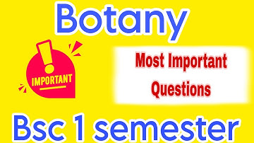 Bsc 1 semester Botany Important Questions 2024 #bsc #botany #ccs #msu