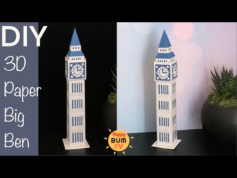 DIY PAPER BIG BEN I HOW TO MAKE BIG BEN CLOCK TOWER WITH PAPER I DIY PAPER CRAFTS FOR SCHOOL PROJECT