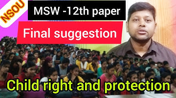 nsou MSW -12th paper suggestion 2022