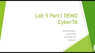 DSCI 560 Lab5 Part 1 Demo - CyberTA