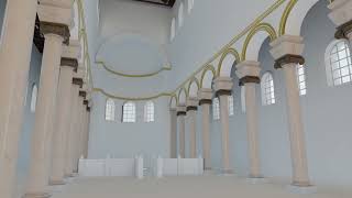 Decorative Ionic column with cylindrical shaft empty