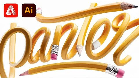 How to Generate Text Spline Made of Pencils in Adobe Firefly and Illustrator