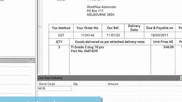Invoice Header Line Items