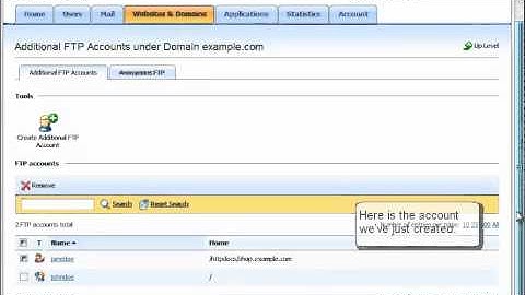 Plesk Panel 11 - FTP Accounts.mp4