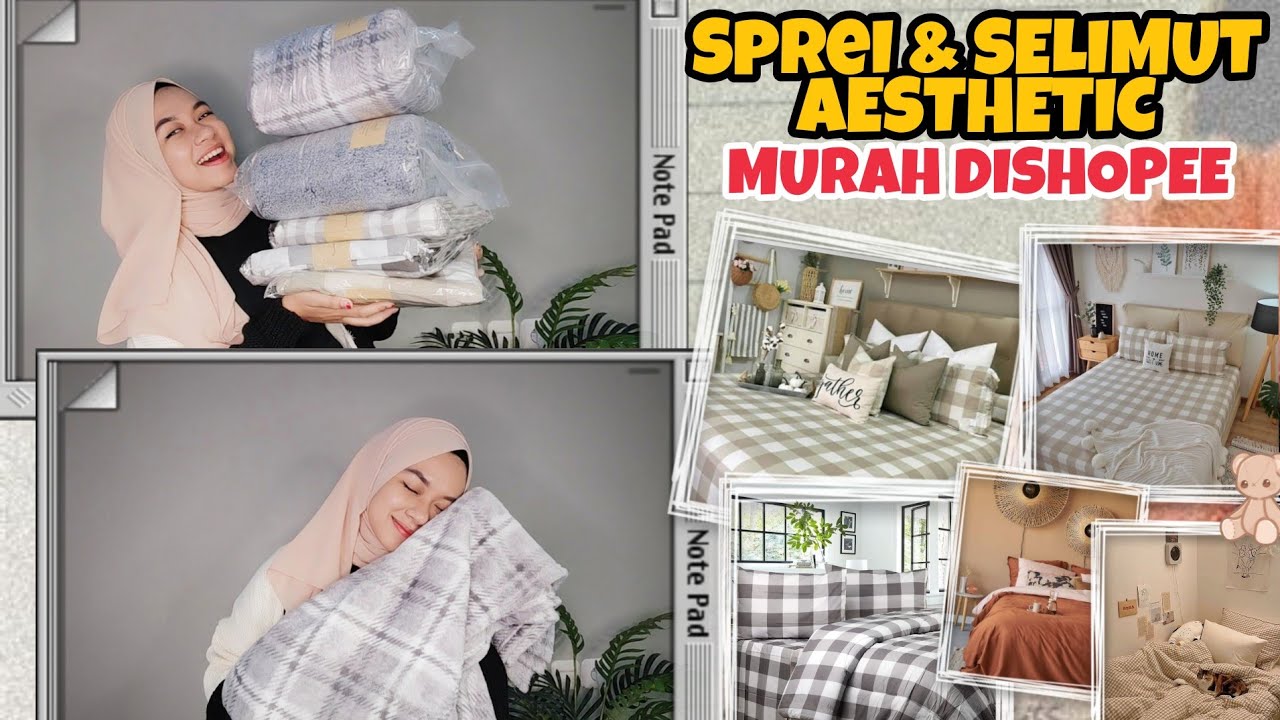 SHOPEE HAUL SPREI DAN SELIMUT AESTHETIC MURAH !!! LEMBUT BANGETTTTT