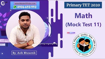 Mock Test 11 | Math | Shortcut Tricks - Primary TET 2020 | Master Of Jobs