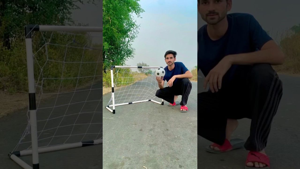 Mini Football Goal with Pump and Ball Set-Easy Assembly, Weather-Sturdy PVC, Indoor/Outdoor Football