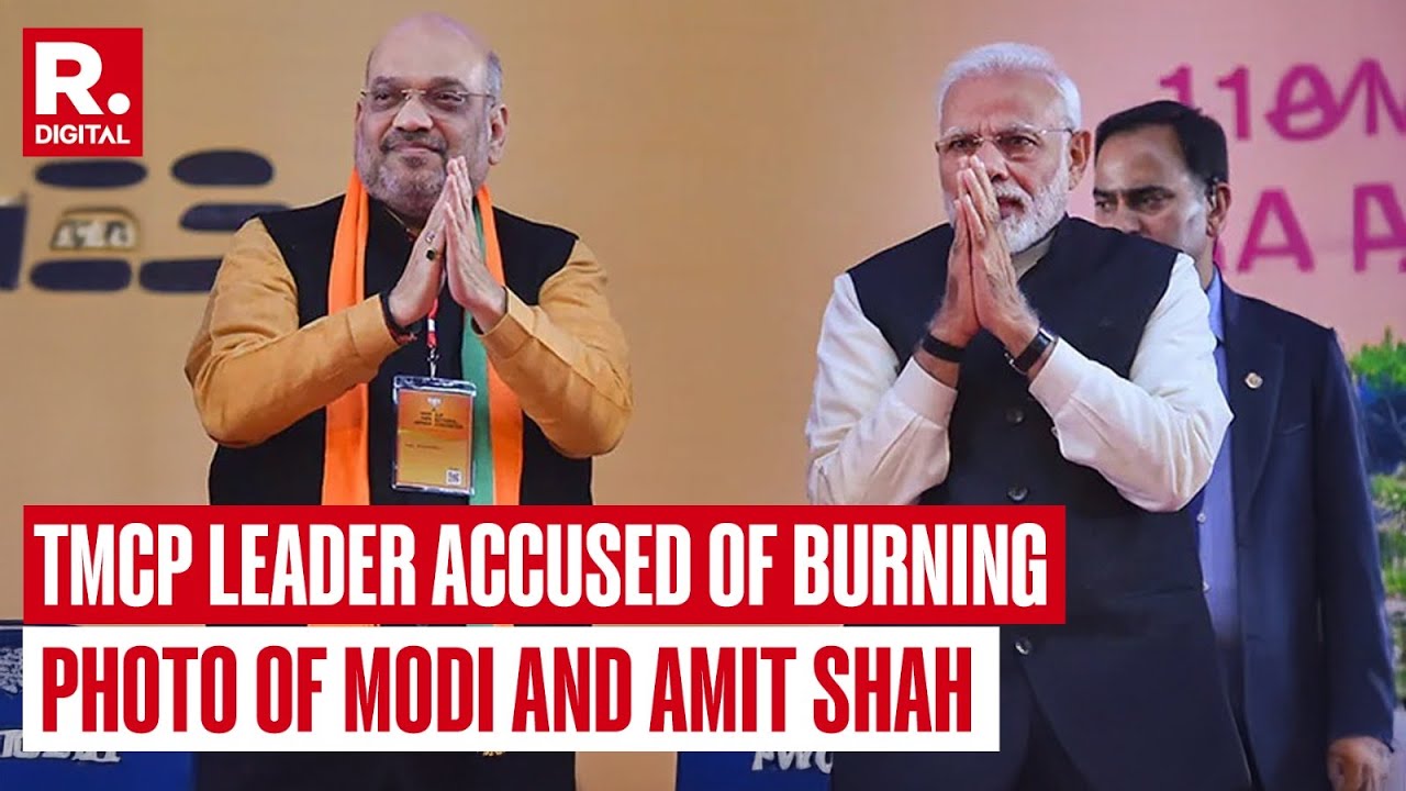 TMCP Leader Accused Of Attempting To Burn Photos Of PM Narendra Modi And HM Amit Shah