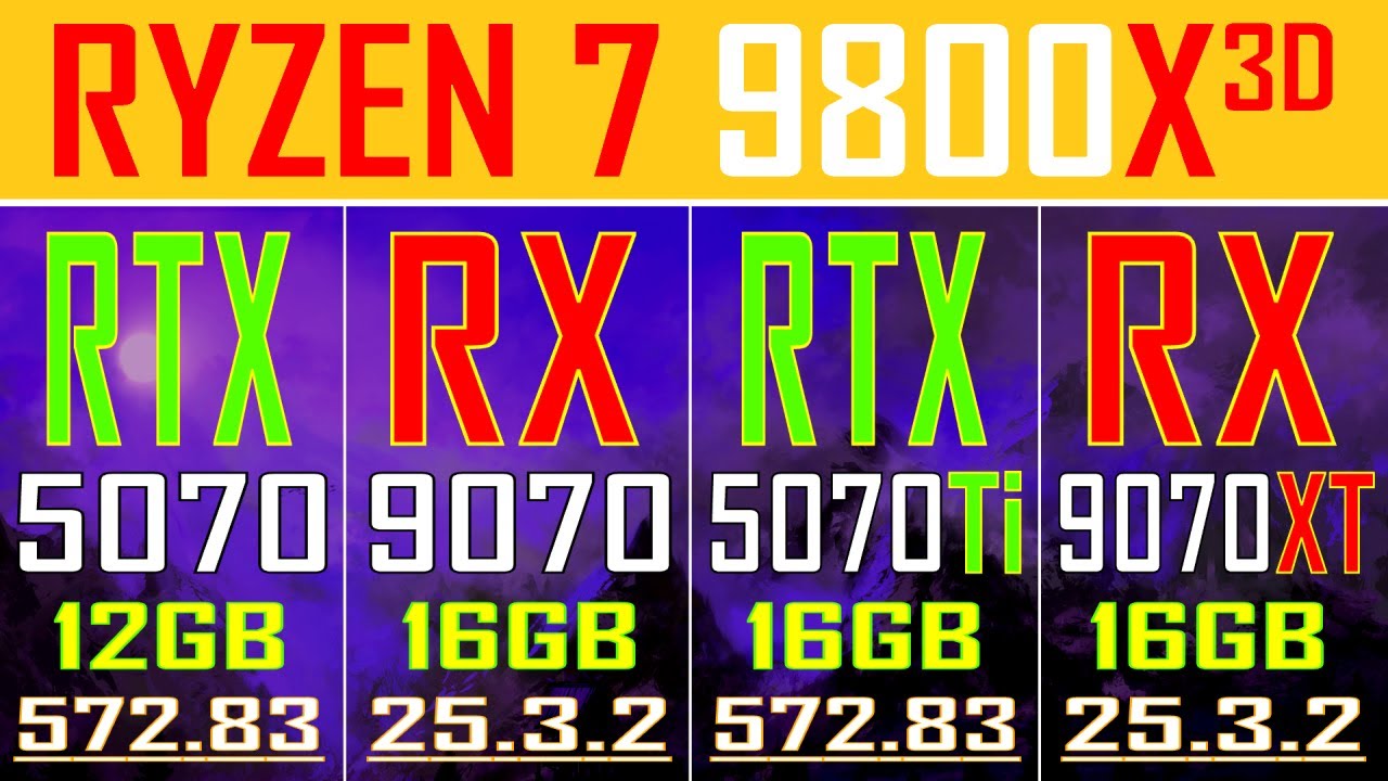 RTX 5070 vs RX 9070 vs RTX 5070Ti vs RX 9070XT || PC GAMES BENCHMARK ...