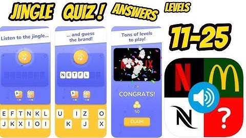 Jingle Quiz ‪Game All levels 11-25 Part 2 Gameplay Walkthrough (iOS-Android)