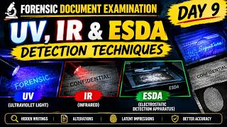 Forensic Document Examination | UV, IR & ESDA | Detection Techniques | DAY 9 | Forensic Power