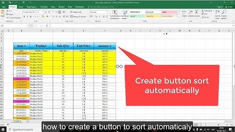 Tạo nút sắp xếp tự động trong excel, Create button sort automatically in Excel