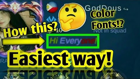 How to color your fonts/bio in Mobile Legends | Easiest way | MLBB