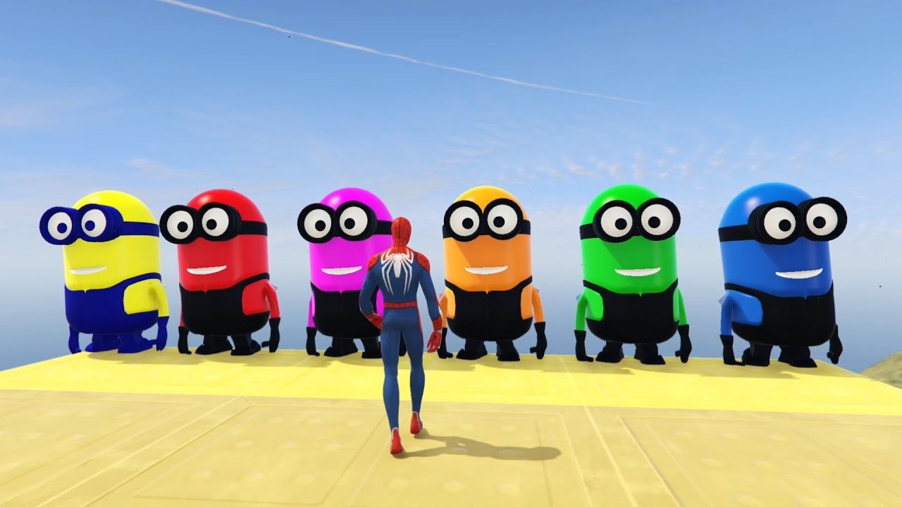 GTA 5 Red Spiderman VS Red/Green Minion! 💥 Epic Ragdolls & Fails 😂 #03