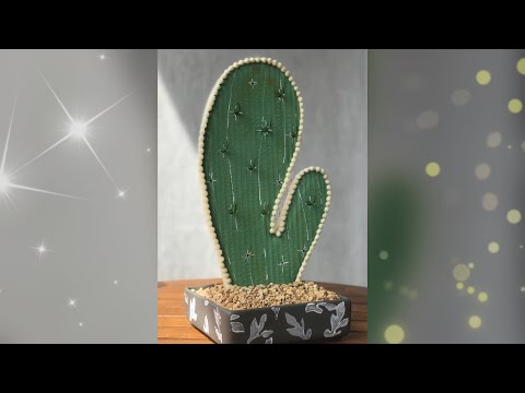 Portallaves de mesa, llavero de cactus con cartón reciclado?? #portallaves #llavero #cactus #diy