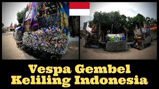THIS EXTREME VESPA GEMBEL IS ONLY HOLDERED WITH RUBBER STRAP AND HAS BEEN TRAVELING AROUND INDONE...
