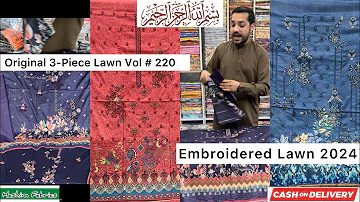 SAFA MARWA ORIGINAL VOL # 220 | Emb Suit 3-Piece Lawn Suit | 2024 Summer collection | Hashim Fabrics