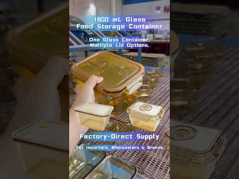 1800 mL Glass Food Storage Container | Multiple Lid Options