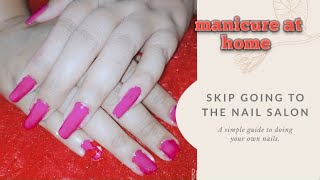 salon style manicure at home with natural products step by step tutorial for beginners #tanremoval