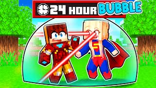 MY BULLY Locked ME Inside A SUPERHERO Bubble For 24 Hours... (Minecraft)
