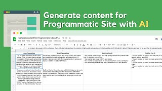 Generate content for Programmatic Site with AI