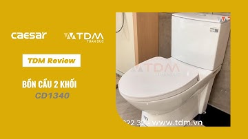 TDM.VN | Review bồn cầu 2 khối Caesar CD1340 két nước T1140 xả thẳng kết hợp với nắp rơi êm