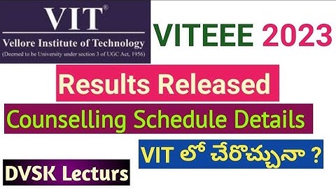 VITEEE 2023 Results Declared || #viteee2023 #jeemains2023 #jee2023