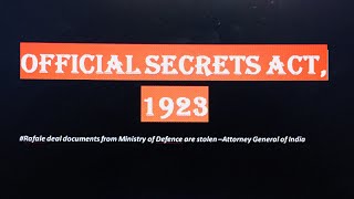 OFFICIAL SECRETS ACT, 1923