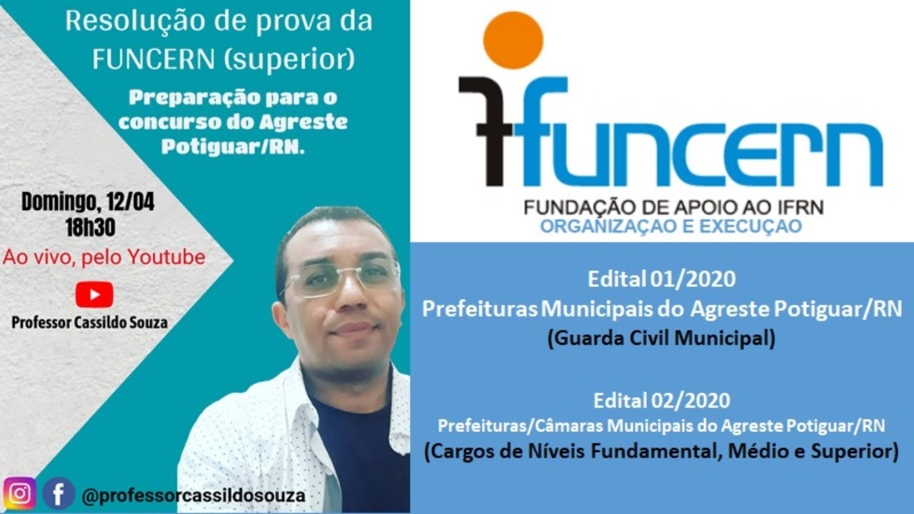Prof. Cassildo Souza - Res. Prova Funcern - Superior (Mato Grande/RN) - Prep. Conc. Agreste/RN