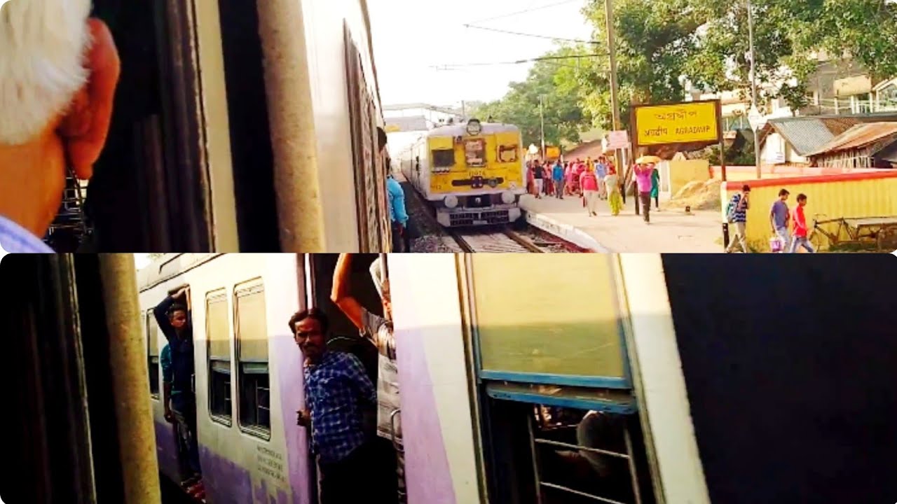The train is passing very close to another train viral railstation 