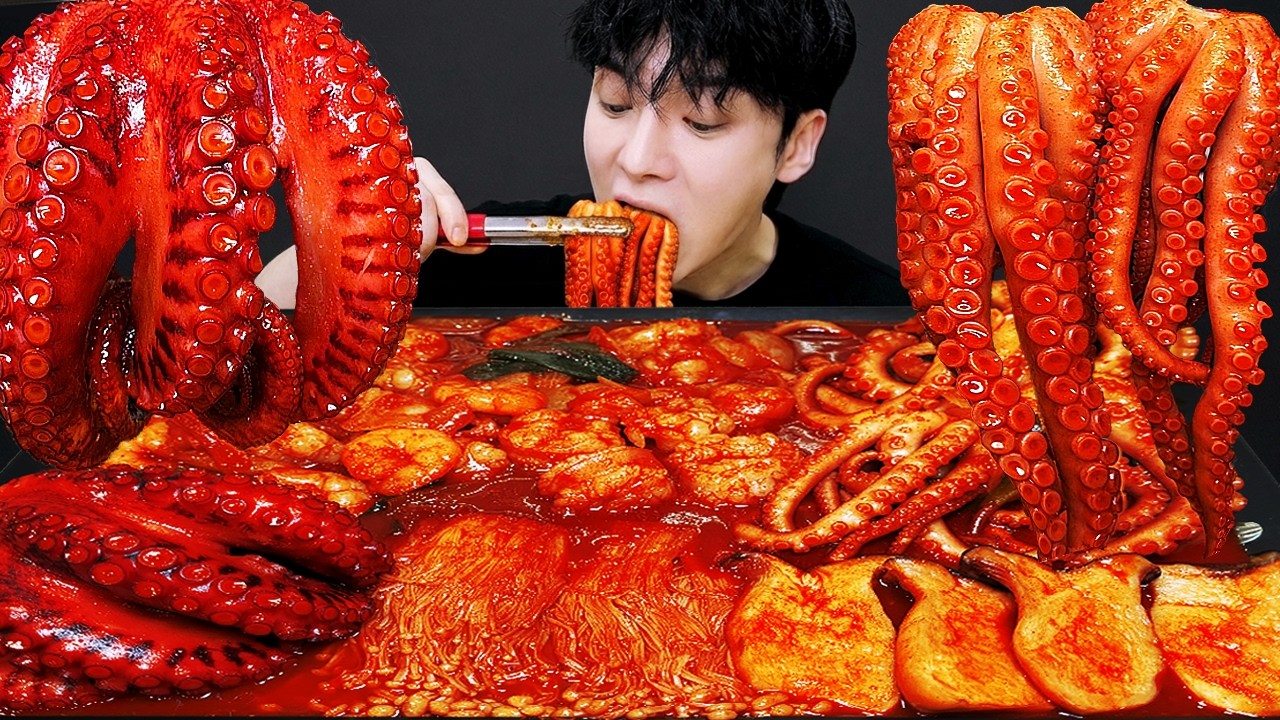 ASMR MUKBANG | 직접 만든 해물찜 대왕 랍스터 문어 팽이 버섯 먹방 & 레시피  LOBSTER, OCTOPUS, SEAFOOD