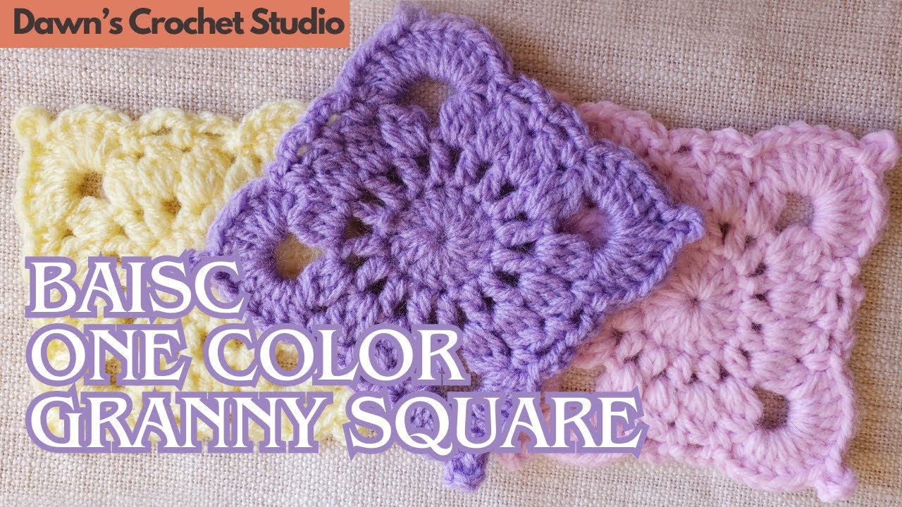 Basic One Color Granny Square🧶Cute Pattern | Beginner Friendly🧶 - YouTube