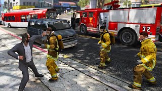 GTA 5 - fighting fire fighters