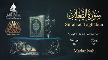 64-سورة التغابن مترجمة عربي للإنجليزي/القارئ الشيخ وديع اليمني "Al-Qari Sheikh Wadih Al-Yamani